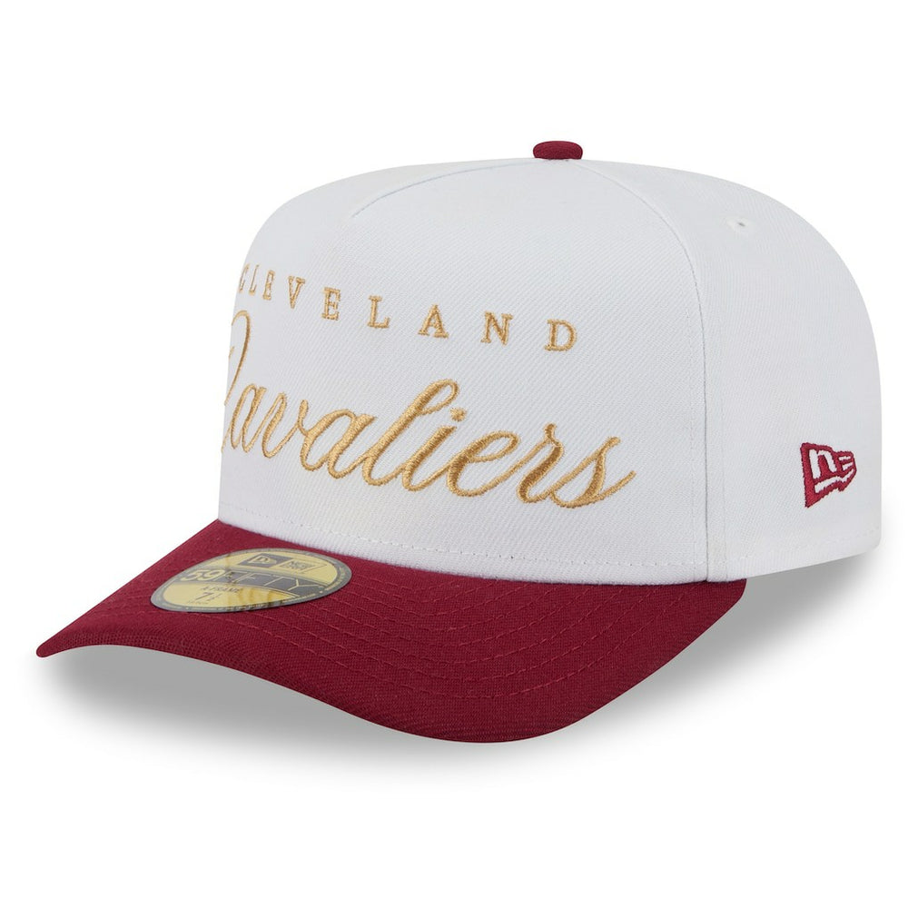 Cleveland Cavaliers 2025 NBA Draft A-Frame 59FIFTY Fitted Hat White/Wine - NBA