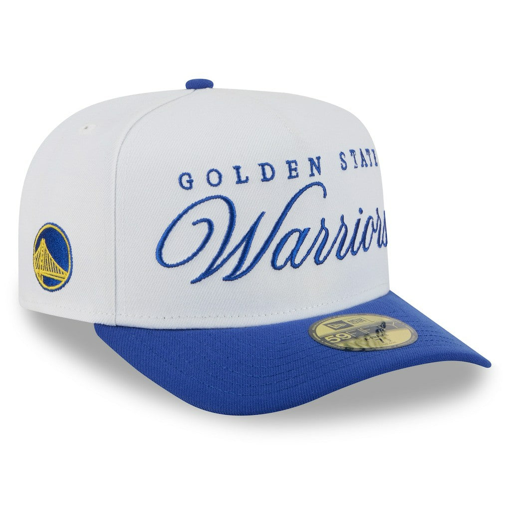 Golden State Warriors 2025 NBA Draft A-Frame 59FIFTY Fitted Hat White/Royal - NBA