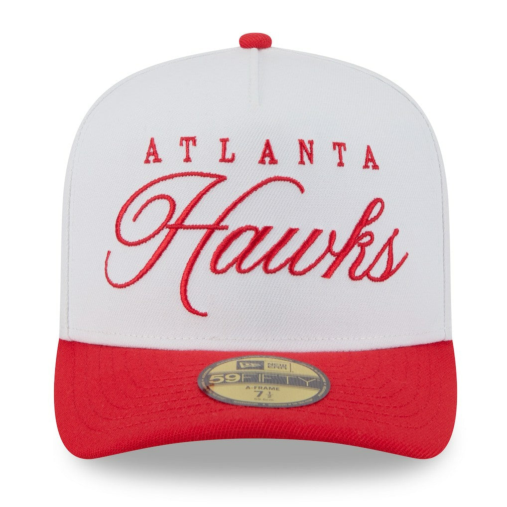 Atlanta Hawks 2025 NBA Draft A-Frame 59FIFTY Fitted Hat White/Red - NBA