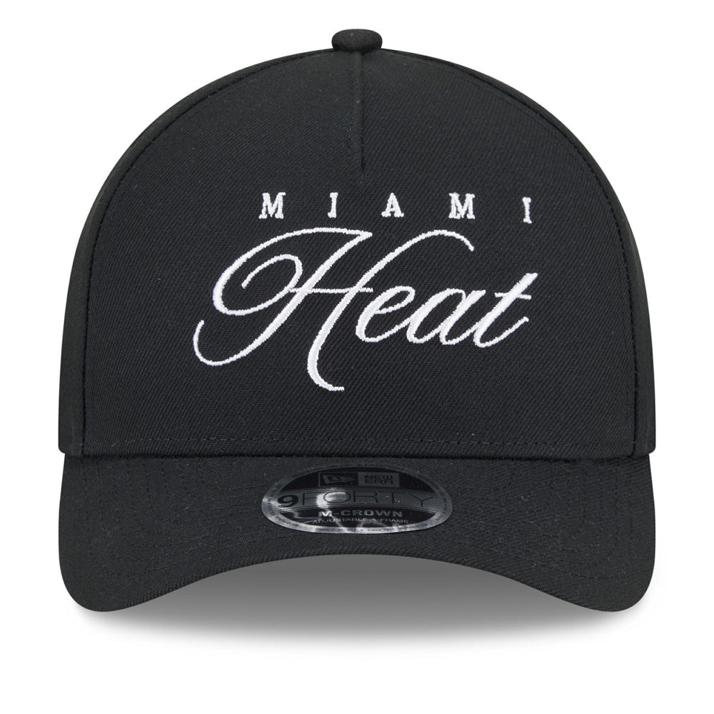 Miami Heat 2025 NBA Draft M-Crown A-Frame 9FORTY Adjustable Hat Black - NBA
