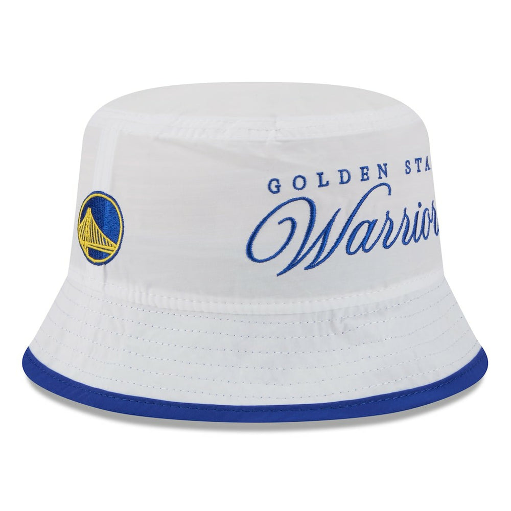 Golden State Warriors 2025 NBA Draft Nylon Bucket Hat White/Royal - NBA