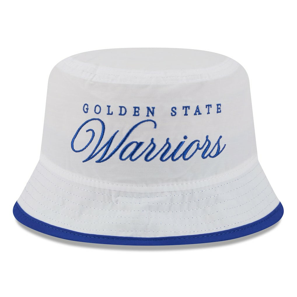 Golden State Warriors 2025 NBA Draft Nylon Bucket Hat White/Royal - NBA