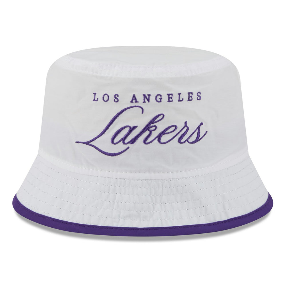 Los Angeles Lakers 2025 NBA Draft Nylon Bucket Hat White/Purple - NBA