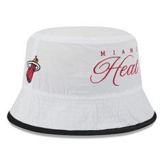 Miami Heat 2025 NBA Draft Nylon Bucket Hat White/Black - NBA