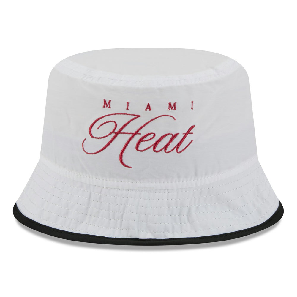 Miami Heat 2025 NBA Draft Nylon Bucket Hat White/Black - NBA