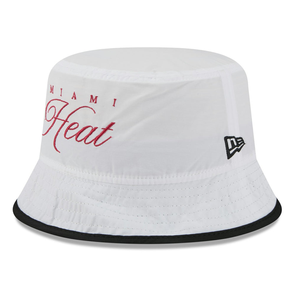 Miami Heat 2025 NBA Draft Nylon Bucket Hat White/Black - NBA