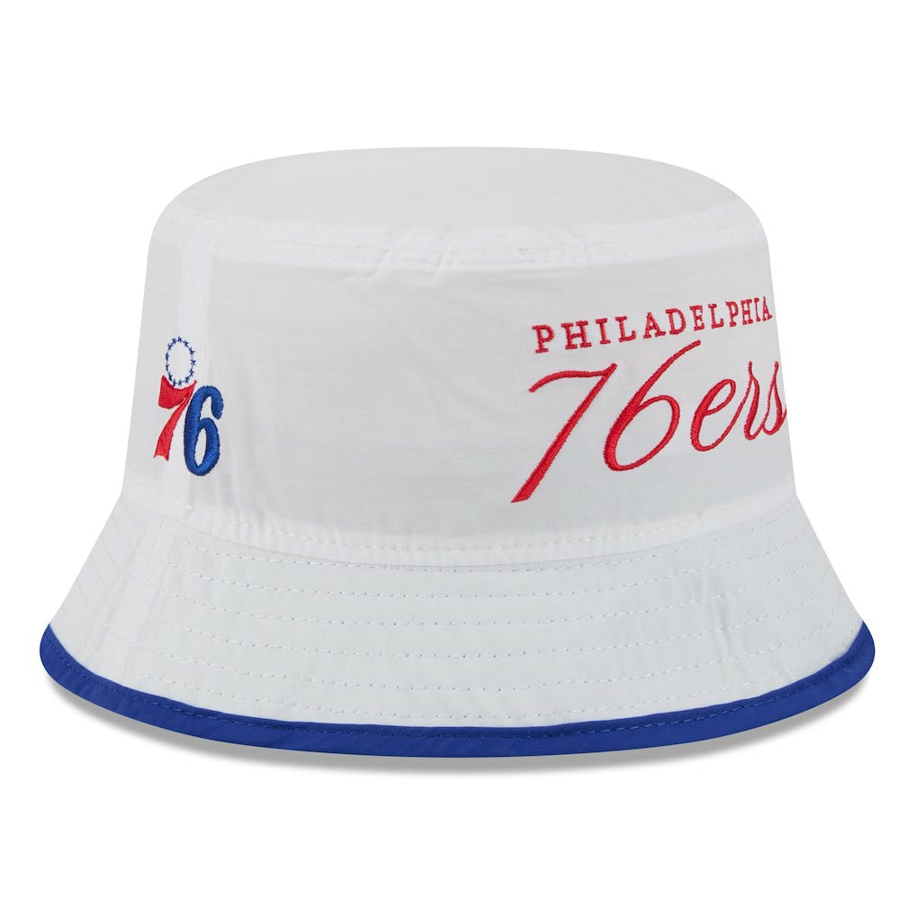 Philadelphia 76ers 2025 NBA Draft Nylon Bucket Hat White/Royal - NBA