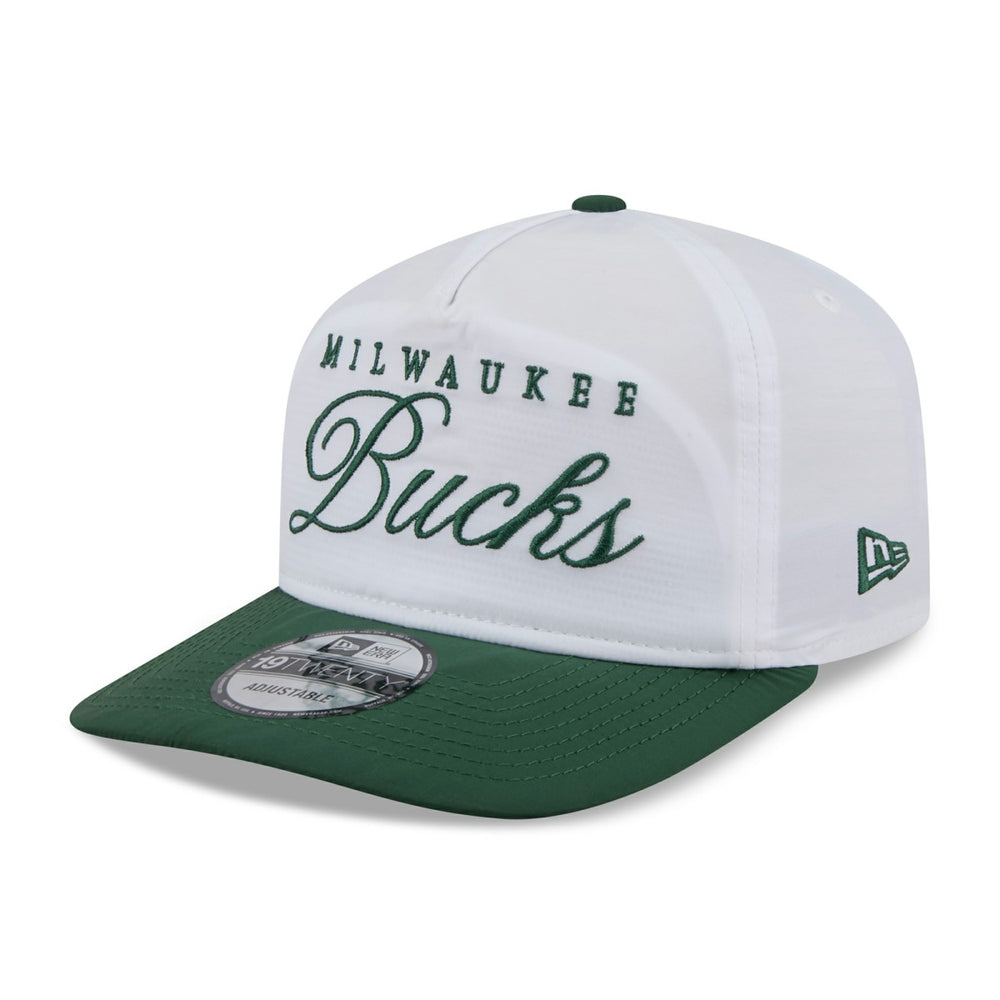Milwaukee Bucks 2025 NBA Draft On-Stage Nylon 19TWENTY Adjustable Hat White/Hunter Green - NBA