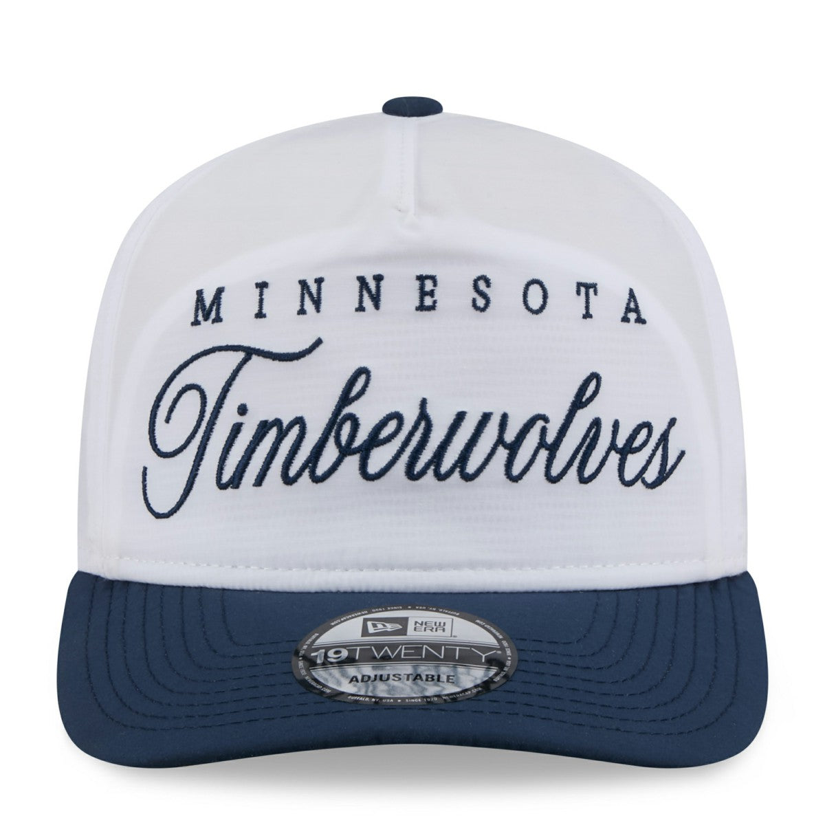 Minnesota Timberwolves 2025 NBA Draft On-Stage Nylon 19TWENTY Adjustable Hat White/Navy - NBA