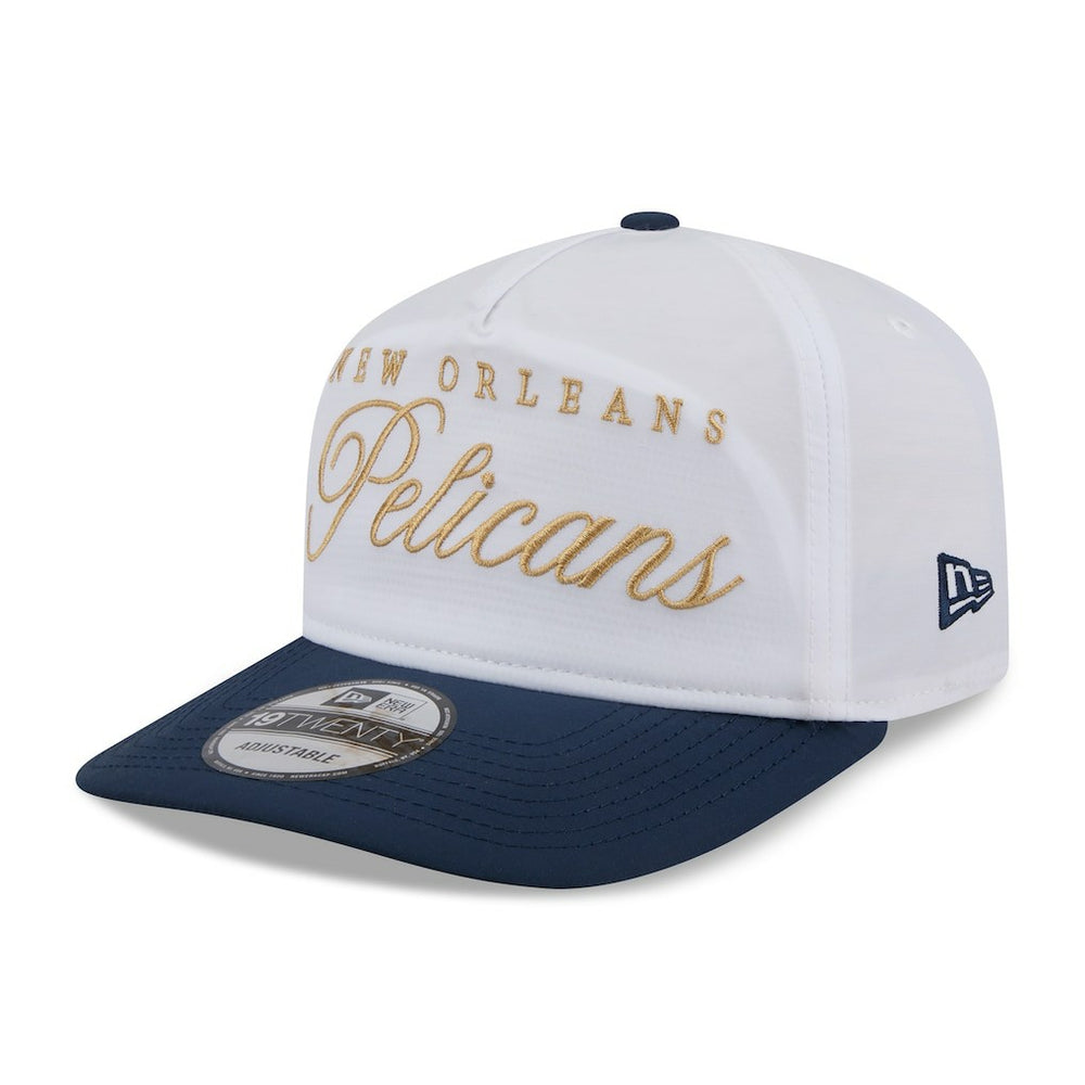 New Orleans Pelicans 2025 NBA Draft On-Stage Nylon 19TWENTY Adjustable Hat White/Navy - NBA