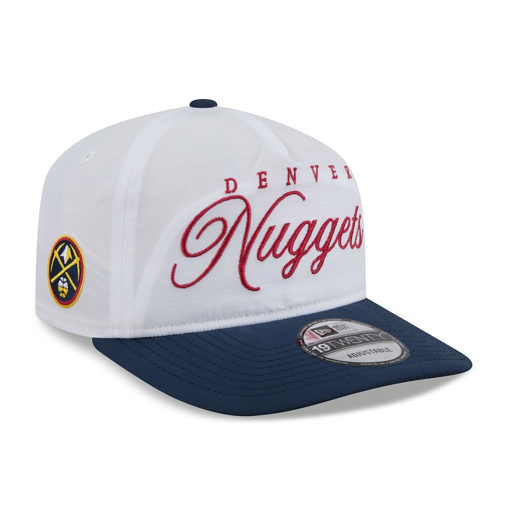 Denver Nuggets 2025 NBA Draft On-Stage Nylon 19TWENTY Adjustable Hat White/Navy - NBA