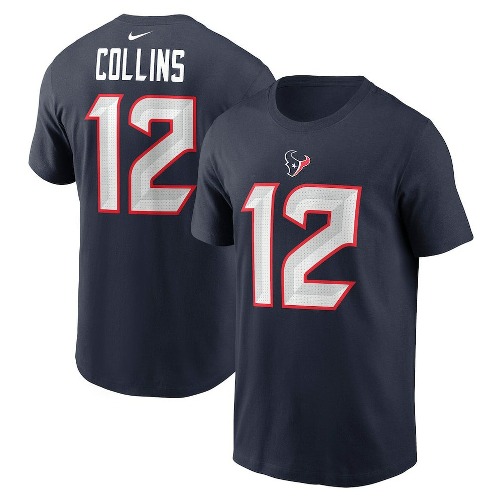 Nico Collins Houston Texans Name & Number T-Shirt Navy | Nike for Sale