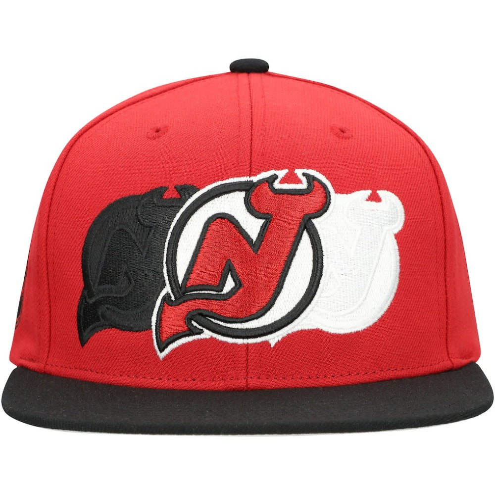 New Jersey Devils Mitchell & Ness Soul Triple Up Snapback Hat - Red - NHL