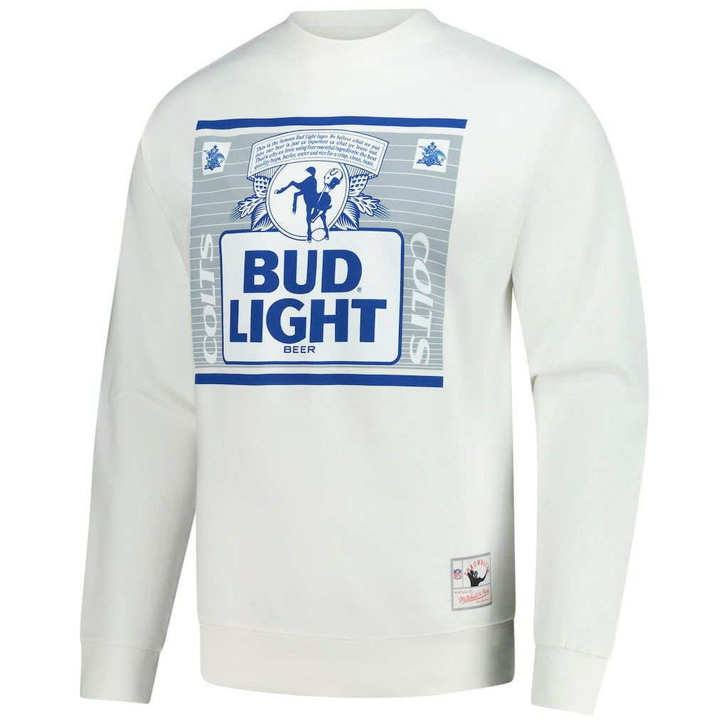 Indianapolis Colts x Bud Light The Crest Pullover Sweatshirt White | Mitchell & Ness