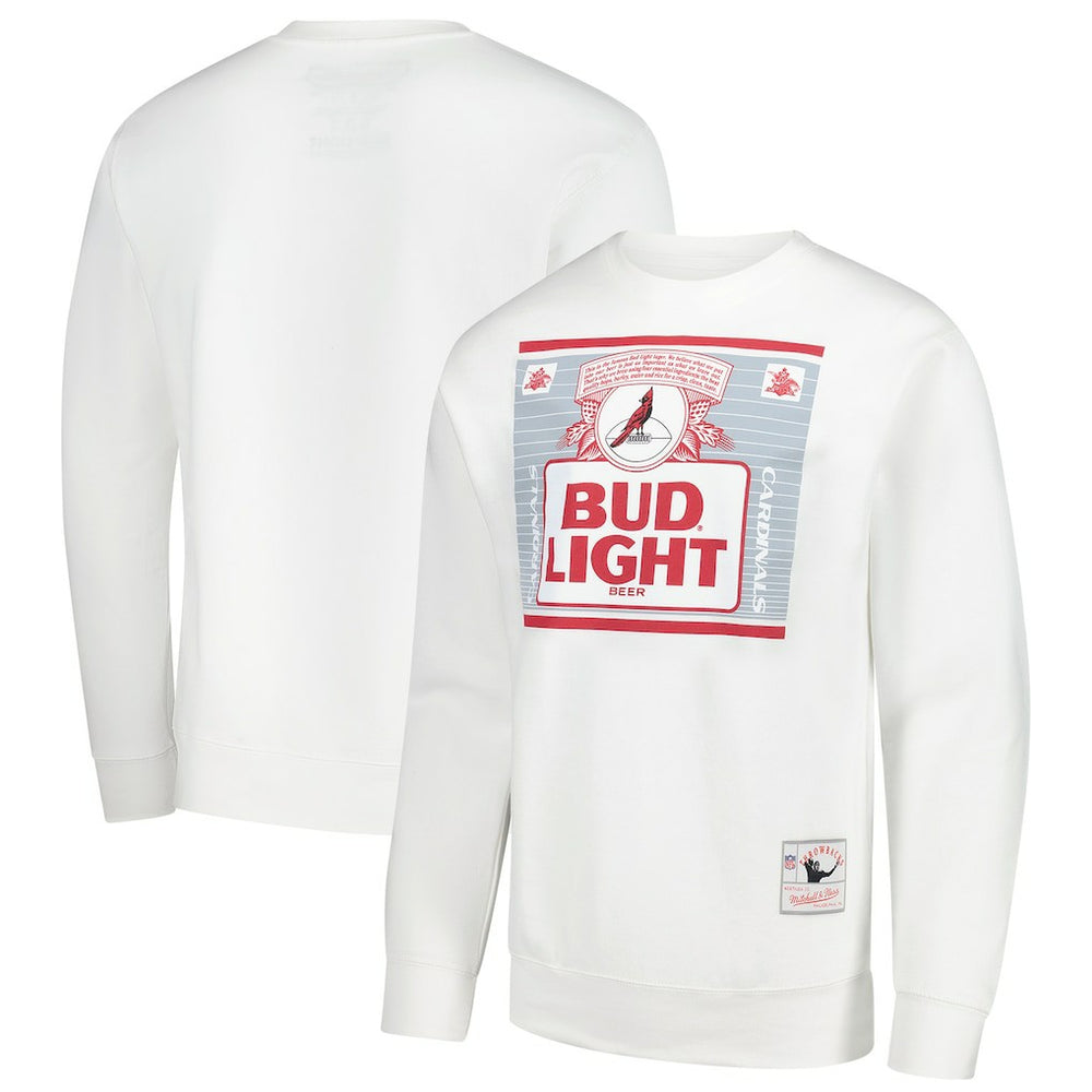 Arizona Cardinals x Bud Light The Crest Pullover Sweatshirt White | Mitchell & Ness