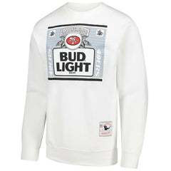 San Francisco 49ers x Bud Light The Crest Pullover Sweatshirt White | Mitchell & Ness