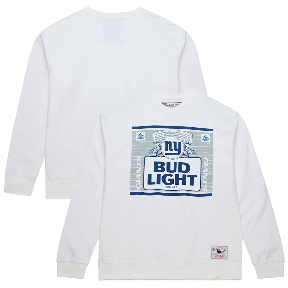 New York Giants x Bud Light The Crest Pullover Sweatshirt White | Mitchell & Ness