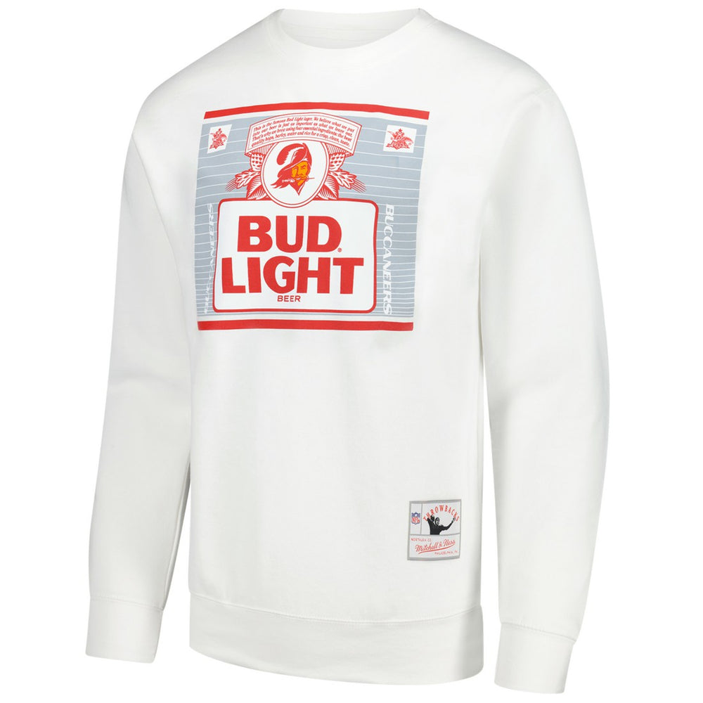 Tampa Bay Buccaneers x Bud Light The Crest Pullover Sweatshirt White | Mitchell & Ness