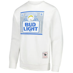 Los Angeles Chargers x Bud Light The Crest Pullover Sweatshirt White | Mitchell & Ness