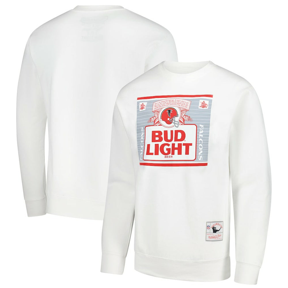 Atlanta Falcons x Bud Light The Crest Pullover Sweatshirt White | Mitchell & Ness