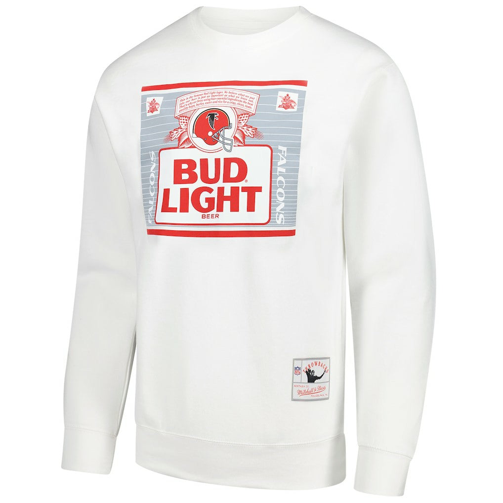 Atlanta Falcons x Bud Light The Crest Pullover Sweatshirt White | Mitchell & Ness