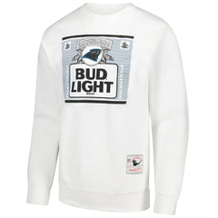 Carolina Panthers x Bud Light The Crest Pullover Sweatshirt White | Mitchell & Ness