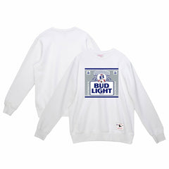 New England Patriots x Bud Light The Crest Pullover Sweatshirt White | Mitchell & Ness