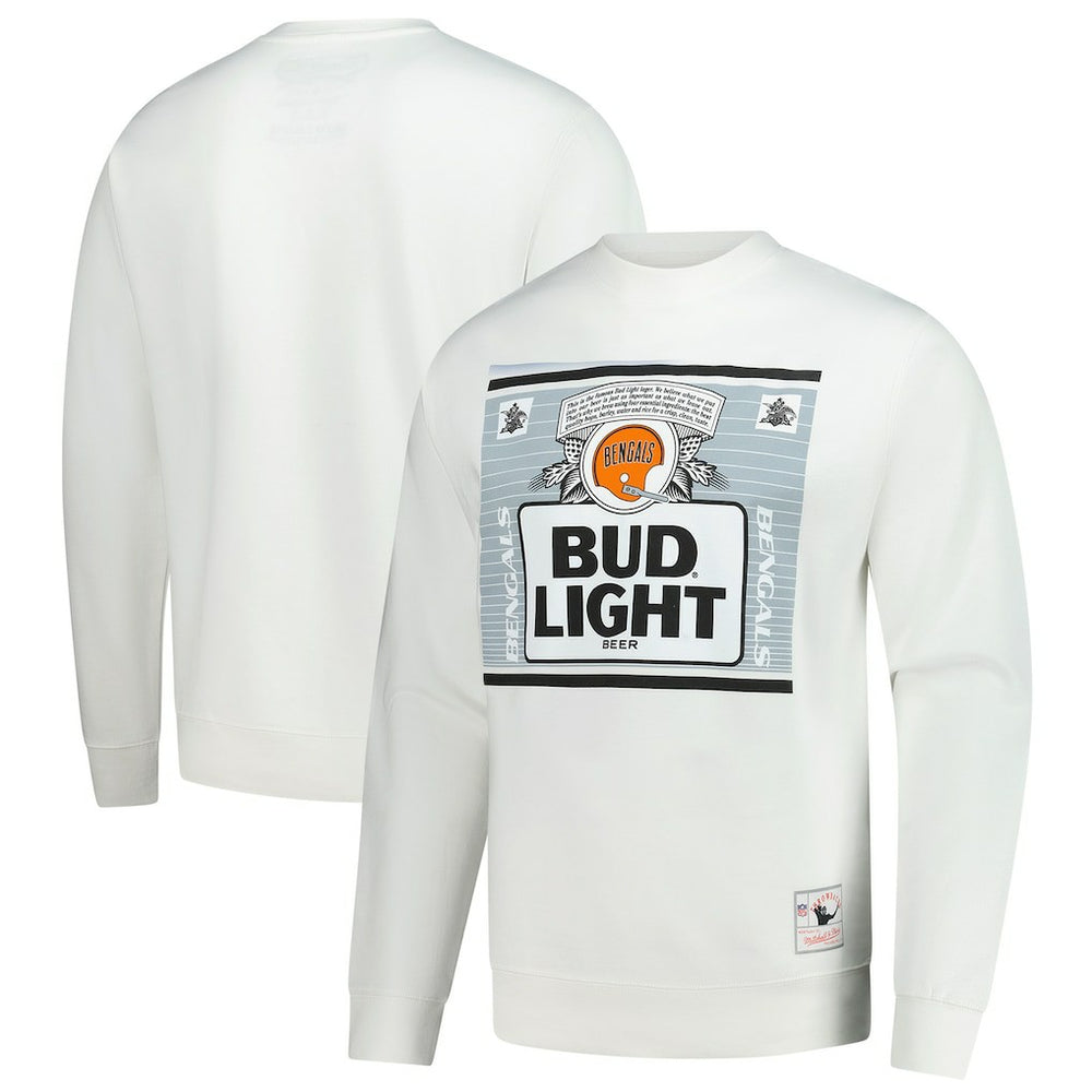 Cincinnati Bengals x Bud Light The Crest Pullover Sweatshirt White | Mitchell & Ness