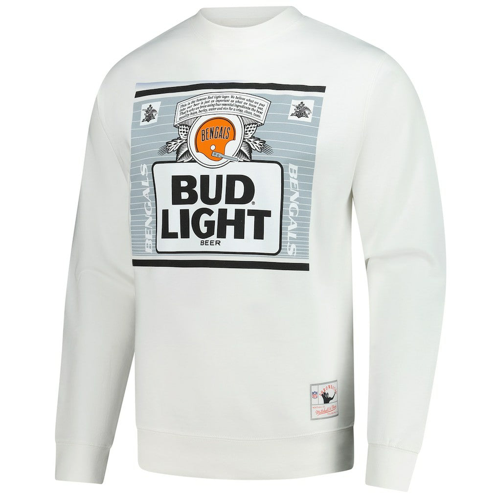 Cincinnati Bengals x Bud Light The Crest Pullover Sweatshirt White | Mitchell & Ness