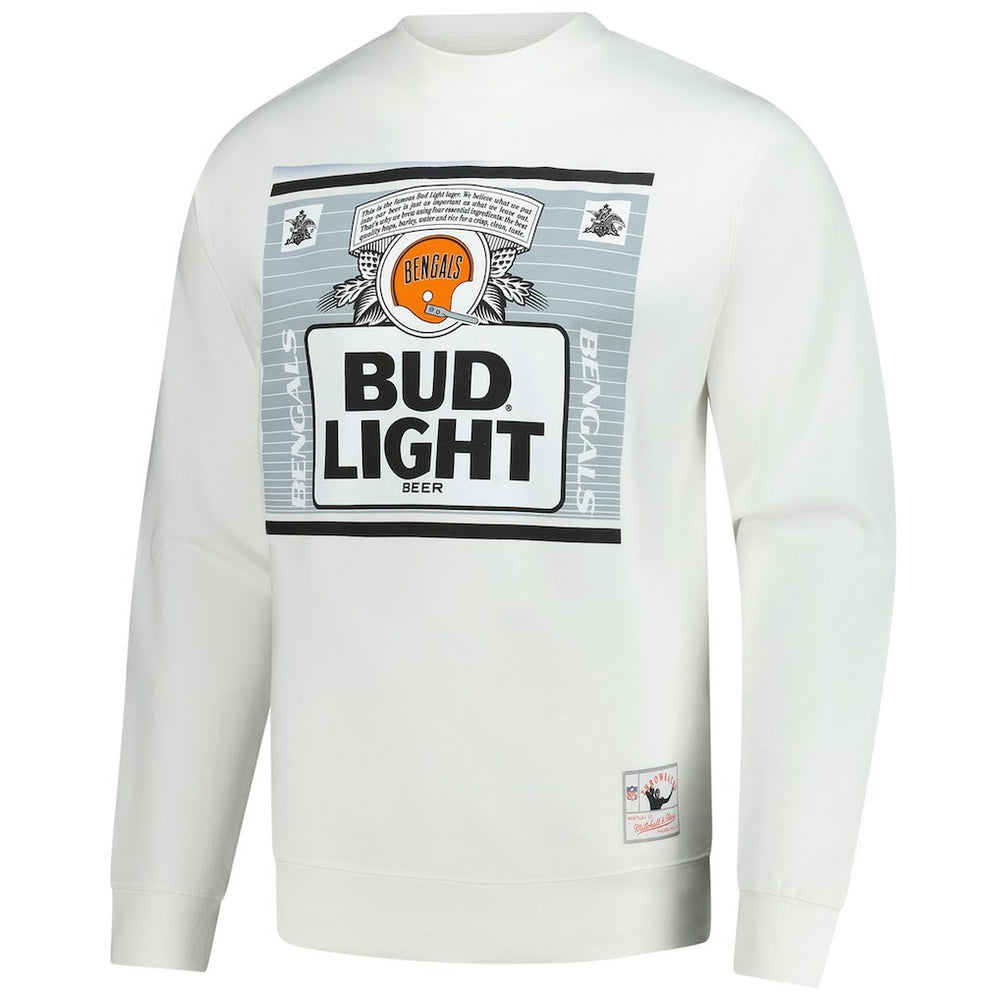 Cincinnati Bengals x Bud Light The Crest Pullover Sweatshirt White | Mitchell & Ness