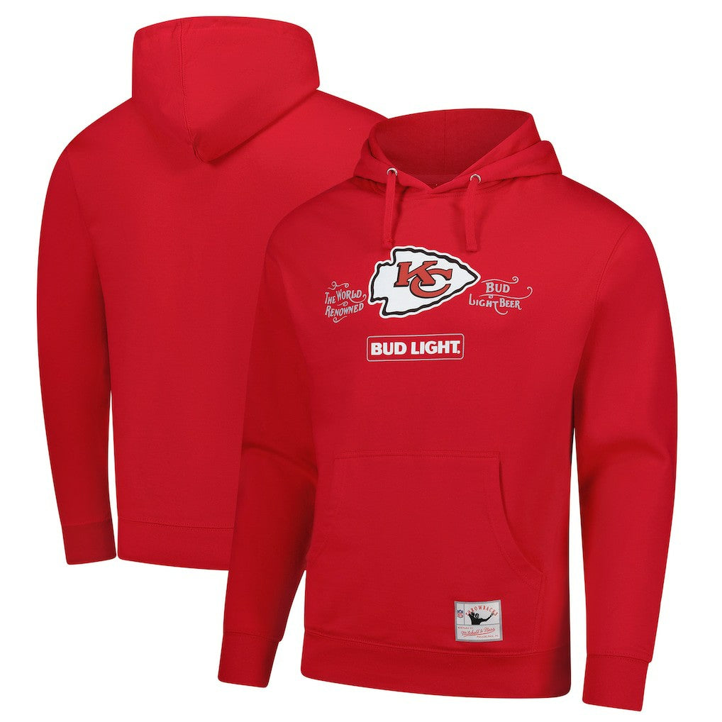Kansas City Chiefs NFL x Bud Light Vintage Pullover Hoodie Red | Mitchell & Ness