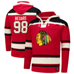 Connor Bedard Chicago Blackhawks '47 Big & Tall Lace-up Pullover Hoodie - Red - NHL