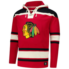 Connor Bedard Chicago Blackhawks '47 Big & Tall Lace-up Pullover Hoodie - Red - NHL