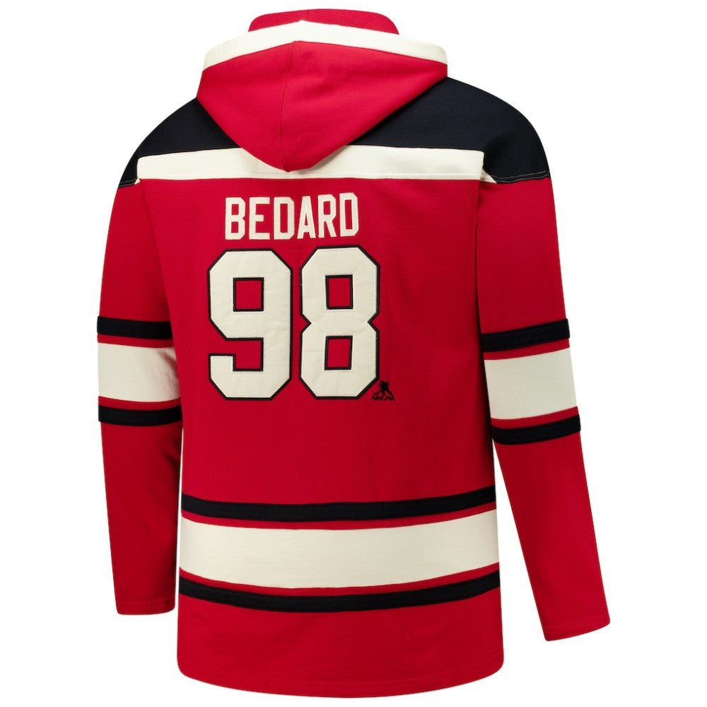 Connor Bedard Chicago Blackhawks '47 Big & Tall Lace-up Pullover Hoodie - Red - NHL