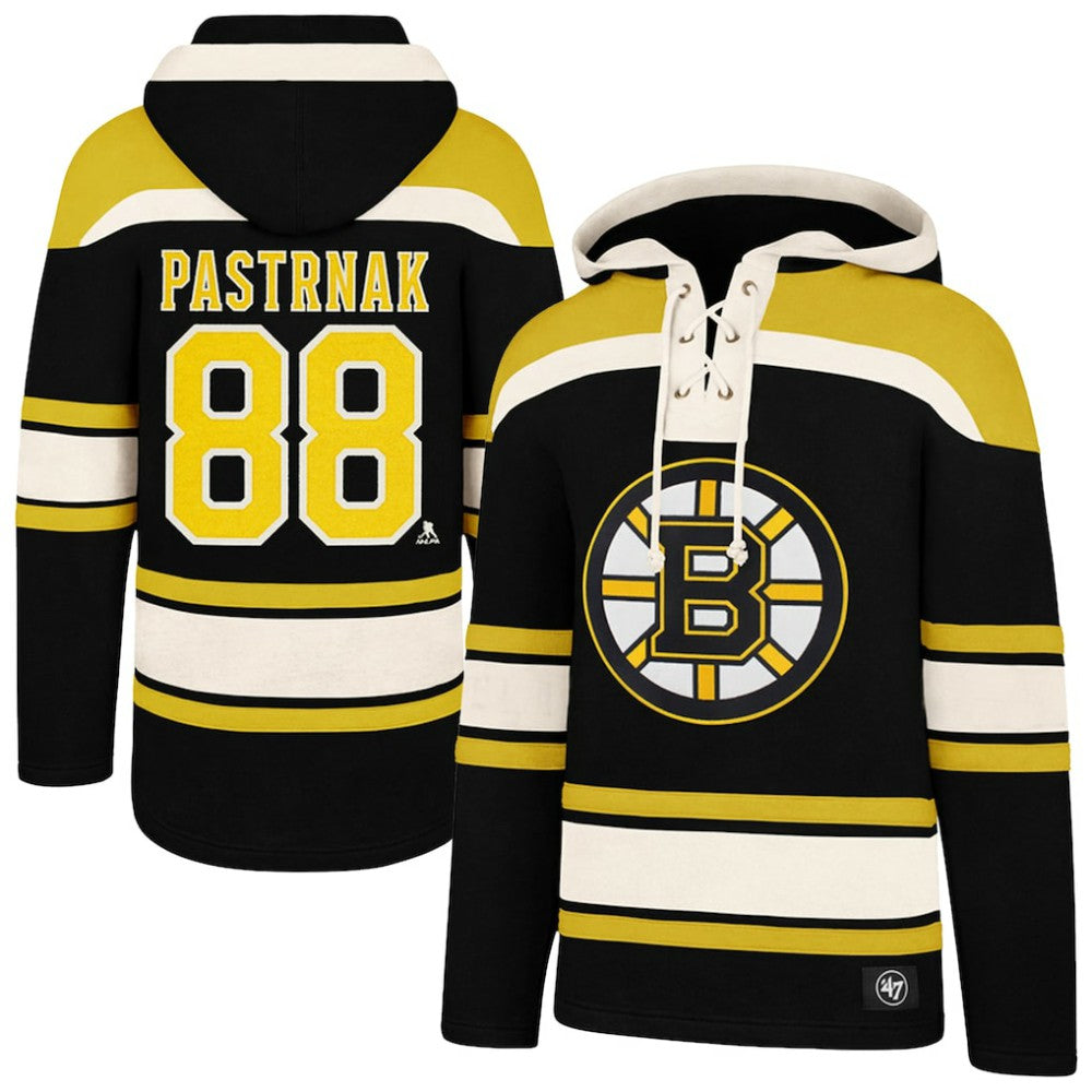 David Pastrnak Boston Bruins '47 Big & Tall Lace-up Pullover Hoodie - Black - NHL