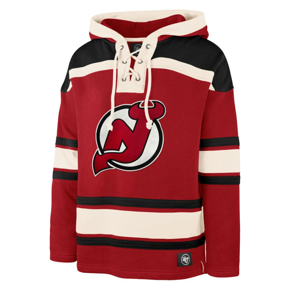 Jack Hughes New Jersey Devils '47 Big & Tall Lace-up Pullover Hoodie - Red - NHL