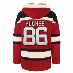 Jack Hughes New Jersey Devils '47 Big & Tall Lace-up Pullover Hoodie - Red - NHL