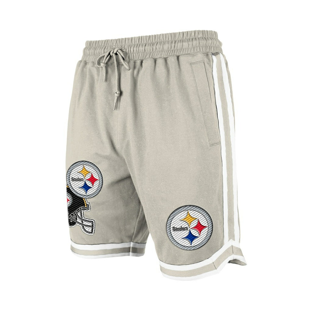 Pittsburgh Steelers New Era Stone Multi Patch Shorts Light Beige | NFL