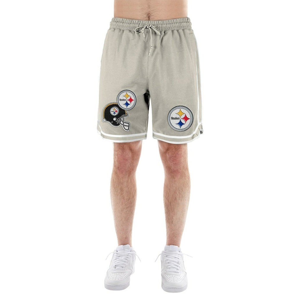 Pittsburgh Steelers New Era Stone Multi Patch Shorts Light Beige | NFL
