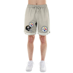 Pittsburgh Steelers New Era Stone Multi Patch Shorts Light Beige | NFL