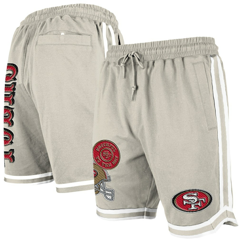 San Francisco 49ers New Era Stone Multi Patch Shorts Light Beige | NFL