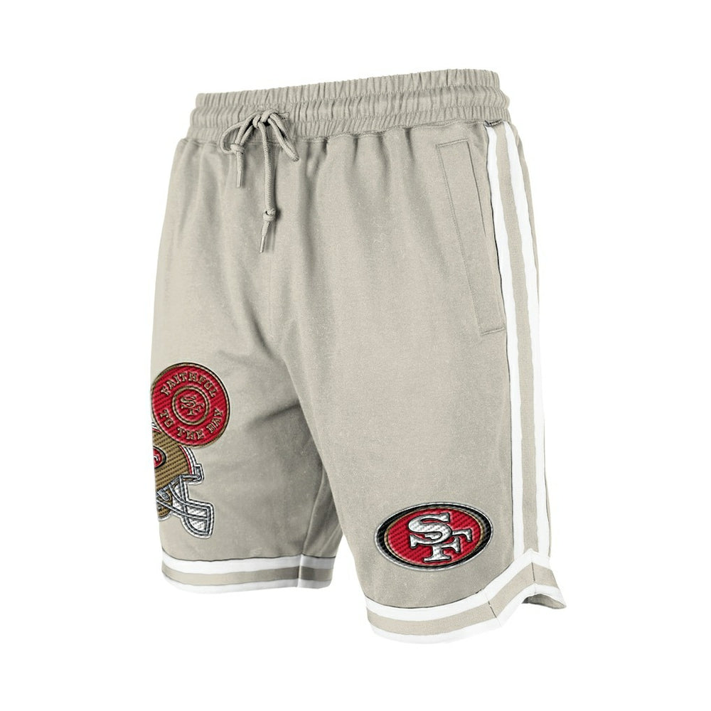 San Francisco 49ers New Era Stone Multi Patch Shorts Light Beige | NFL