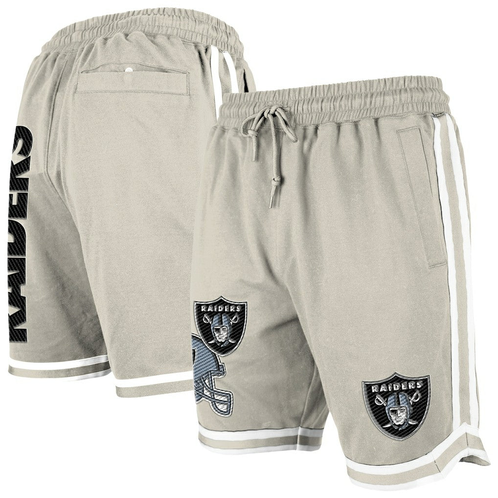 Las Vegas Raiders New Era Stone Multi Patch Shorts Light Beige | NFL