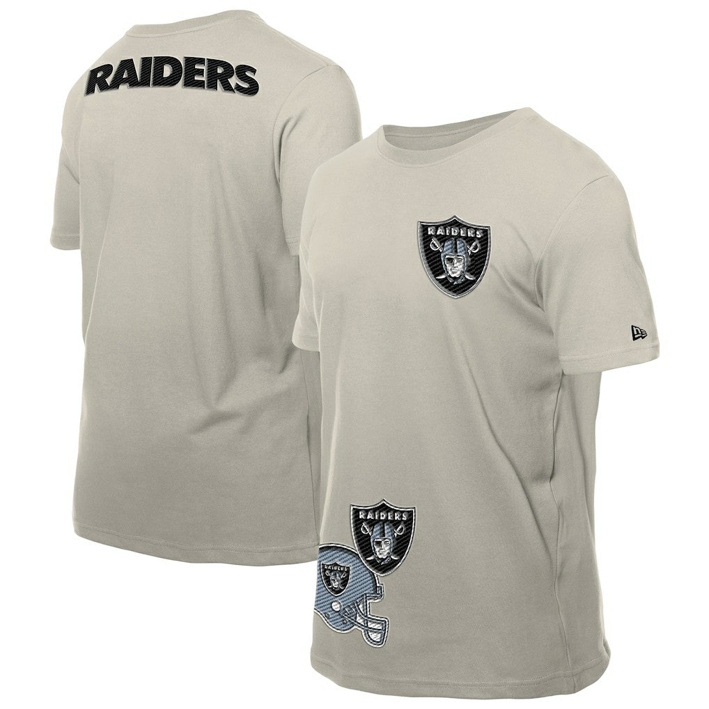 Las Vegas Raiders New Era Multi Patch T-Shirt Light Beige | NFL