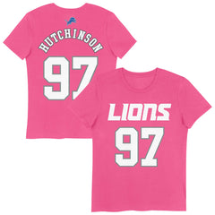 Aidan Hutchinson Detroit Lions Girls Youth Player Name & Number T-Shirt Pink | NFL