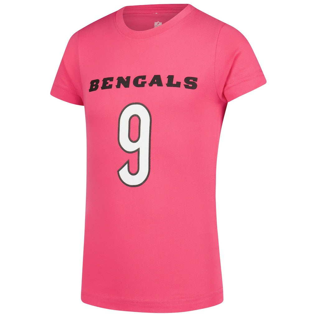 Joe Burrow Cincinnati Bengals Girls Youth Player Name & Number T-Shirt Pink | NFL