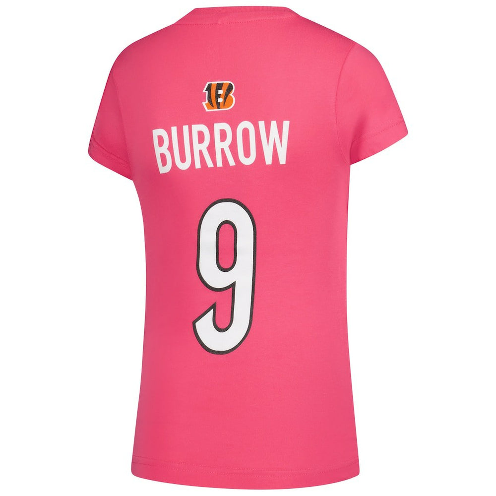 Joe Burrow Cincinnati Bengals Girls Youth Player Name & Number T-Shirt Pink | NFL