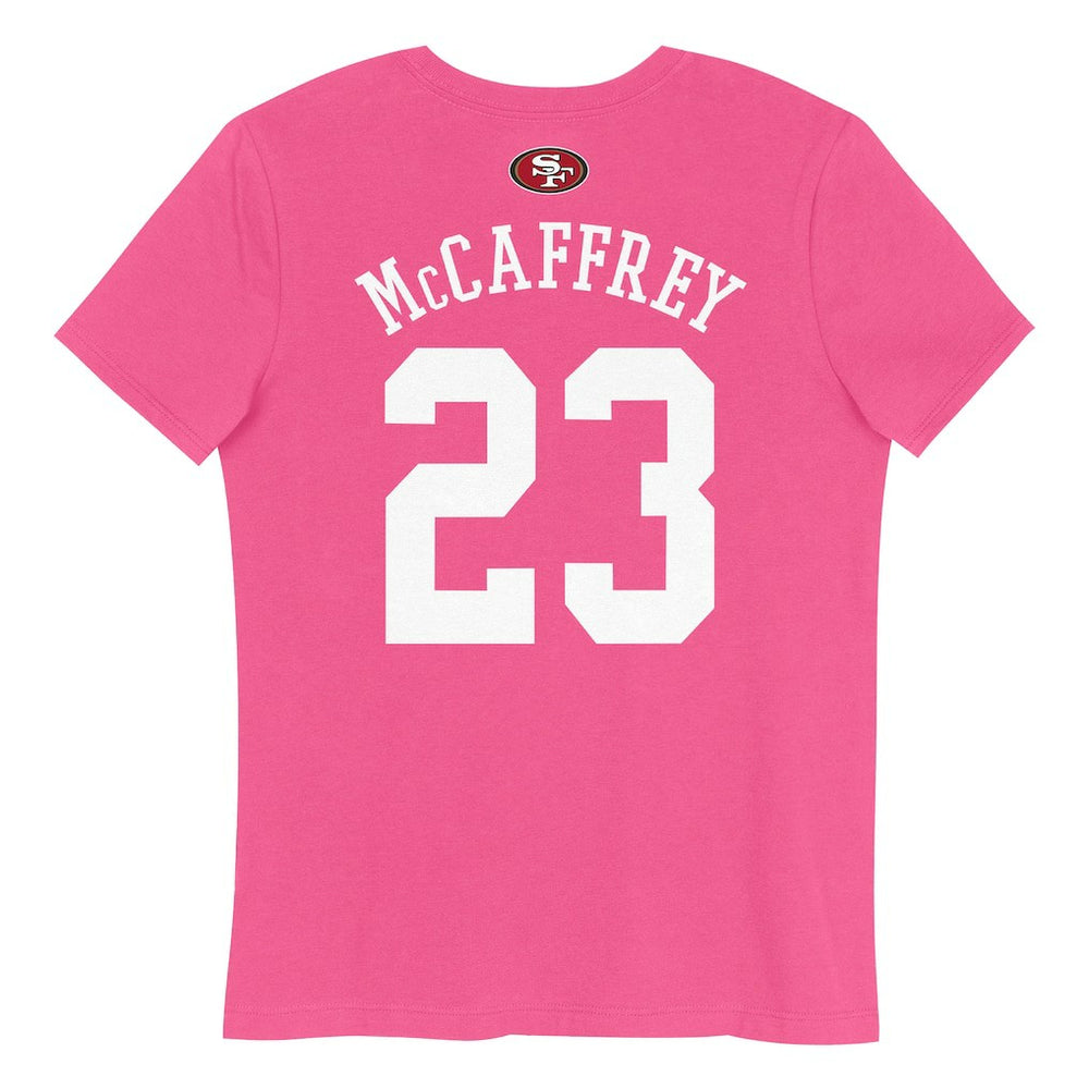 Christian McCaffrey San Francisco 49ers Girls Youth Player Name & Number T-Shirt Pink | NFL
