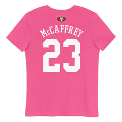 Christian McCaffrey San Francisco 49ers Girls Youth Player Name & Number T-Shirt Pink | NFL