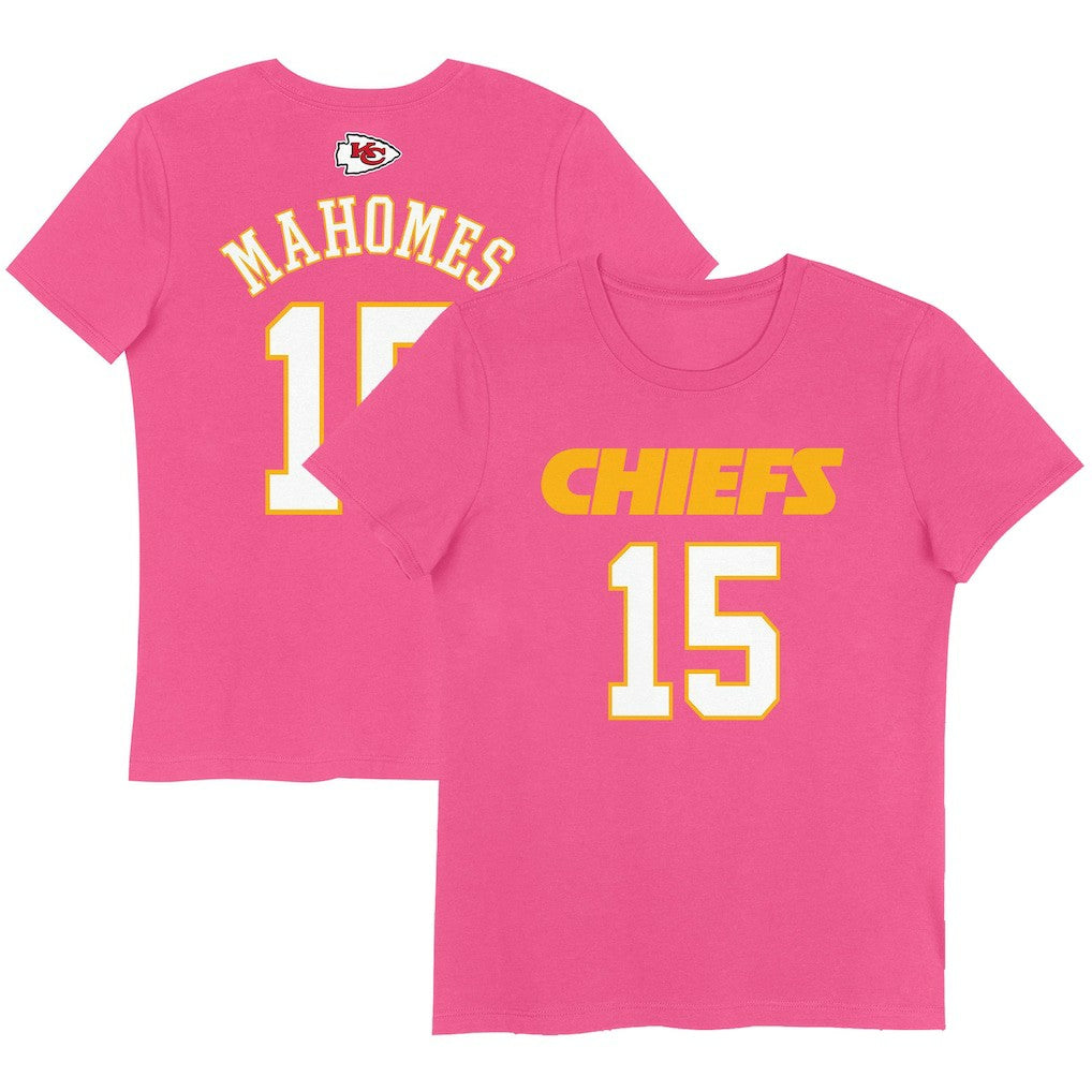 Patrick Mahomes Kansas City Chiefs Girls Youth Player Name & Number T-Shirt Pink | NFL